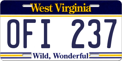 WV license plate OFI237