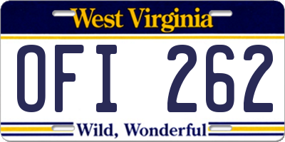 WV license plate OFI262