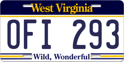 WV license plate OFI293