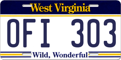 WV license plate OFI303