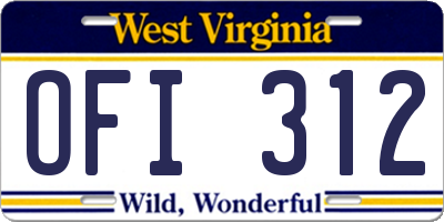 WV license plate OFI312