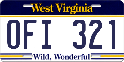 WV license plate OFI321