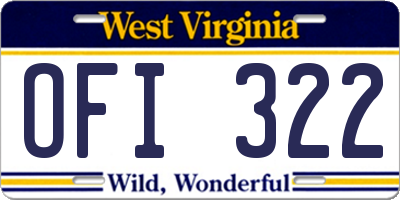 WV license plate OFI322