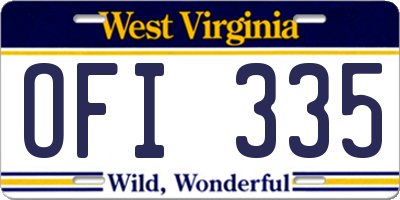 WV license plate OFI335