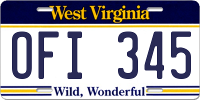 WV license plate OFI345
