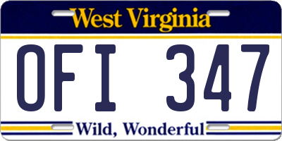 WV license plate OFI347