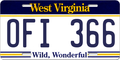 WV license plate OFI366