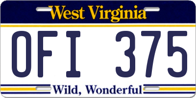 WV license plate OFI375