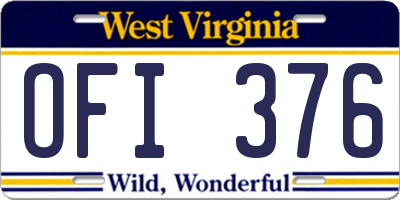 WV license plate OFI376