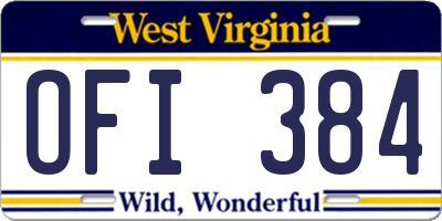 WV license plate OFI384