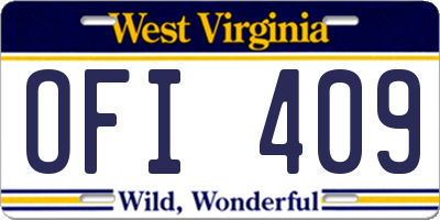 WV license plate OFI409