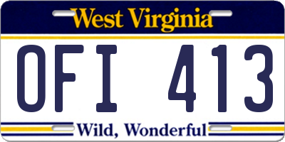 WV license plate OFI413