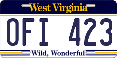 WV license plate OFI423