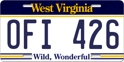 WV license plate OFI426