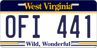 WV license plate OFI441
