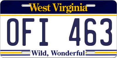 WV license plate OFI463