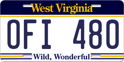WV license plate OFI480