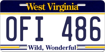 WV license plate OFI486