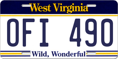 WV license plate OFI490