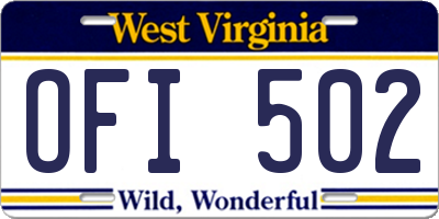 WV license plate OFI502