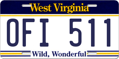 WV license plate OFI511
