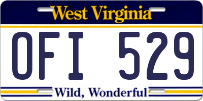 WV license plate OFI529