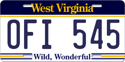 WV license plate OFI545