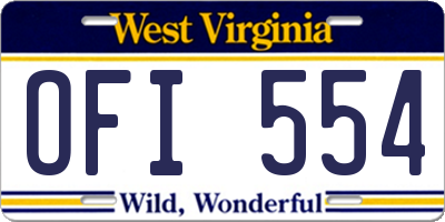 WV license plate OFI554