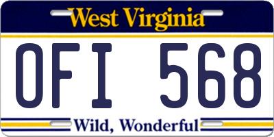 WV license plate OFI568