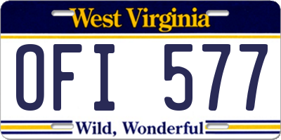 WV license plate OFI577