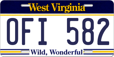 WV license plate OFI582