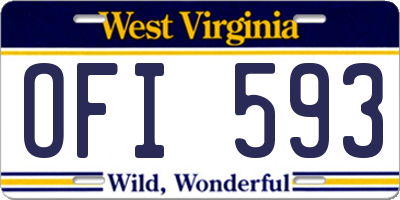WV license plate OFI593