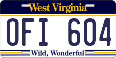 WV license plate OFI604