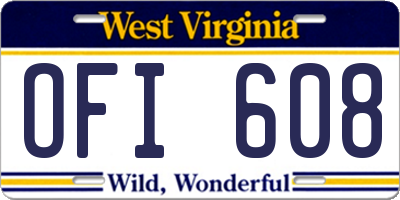 WV license plate OFI608