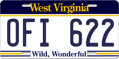 WV license plate OFI622
