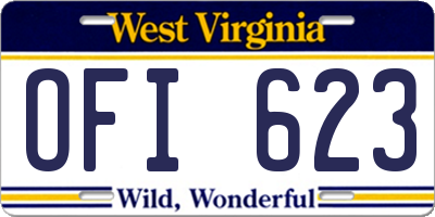 WV license plate OFI623