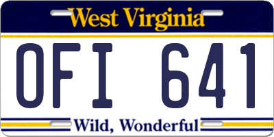 WV license plate OFI641