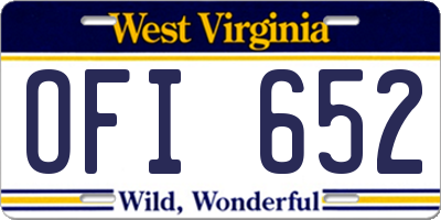 WV license plate OFI652