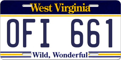WV license plate OFI661
