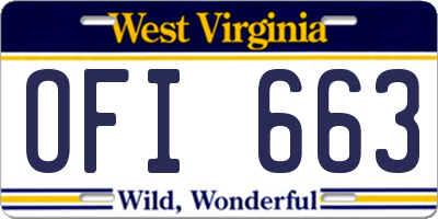 WV license plate OFI663