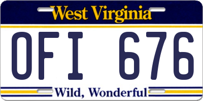 WV license plate OFI676