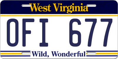 WV license plate OFI677