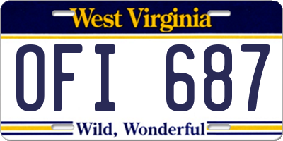 WV license plate OFI687