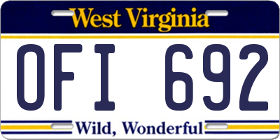 WV license plate OFI692