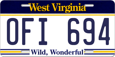 WV license plate OFI694