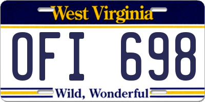 WV license plate OFI698