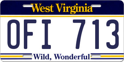 WV license plate OFI713