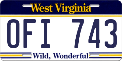 WV license plate OFI743