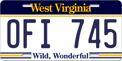 WV license plate OFI745
