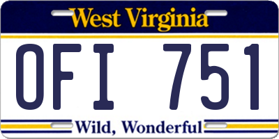 WV license plate OFI751